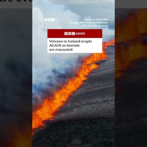 A volcano erupted on Wednesday in Iceland's Reykjanes peninsula in the southwest. #BBCNews