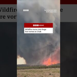 This is the moment a wildfire in Utah turned into a huge fire vortex. #BBCNews