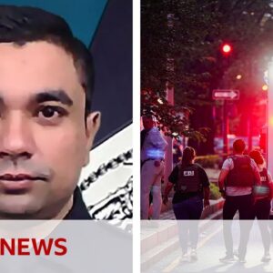 ‘Hero’ policeman died saving lives, say New York officials after skyscraper shooting | BBC News