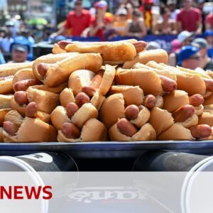 US Independence Day hotdog eating content returns | BBC News