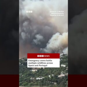 Flames near Madrid as wildfires burn across Spain and Portugal. #Wildfires #BBCNews