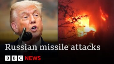 Trump condemns 'disgusting' Russian attacks on Ukraine and confirms sanctions threat | BBC News