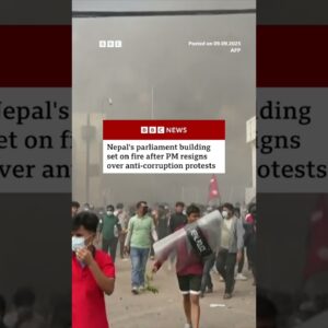 Nepal's parliament set on fire after PM resigns over anti-corruption protests. #Nepal