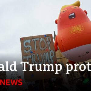 Thousands protest Donald Trump's UK state visit in London | BBC News