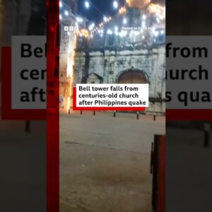 Bell tower falls from centuries-old church after Philippines quake. #Philippines #Quake #BBCNews
