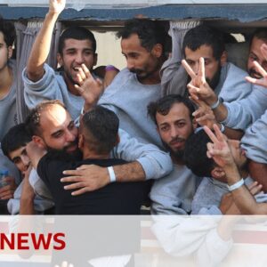 Released Palestinian detainees share their stories as more aid allowed into Gaza | BBC News