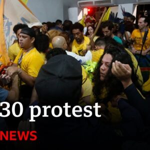 Protesters break into COP30 venue in Brazil | BBC News