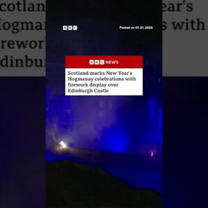 Hogmanay lights up Edinburgh Castle. #Scotland #NewYear #BBCNews
