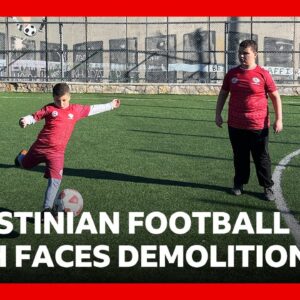 Palestinian children's football pitch faces Israeli demolition ultimatum | BBC News