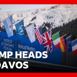 President Trump heads to Davos as Greenland tensions rise | BBC News