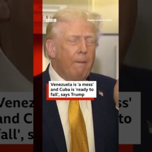 Venezuela is 'a mess' and Cuba is ready to fall, Trump says. #venezuela #BBCNewa