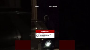 Lord Mandelson arriving at his home after being released on bail. #EpsteinFiles #BBCNews