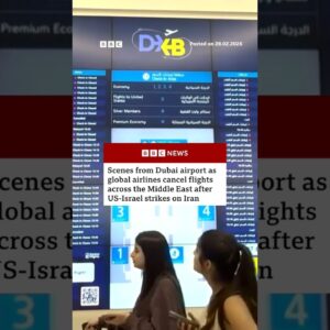 Major airlines divert or cancel flights to the region after the US-Israeli strikes on Iran. #BBCNews