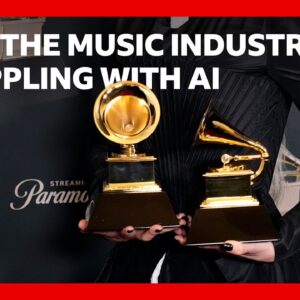 Grammys boss warns about the 'threat' of AI music | BBC News