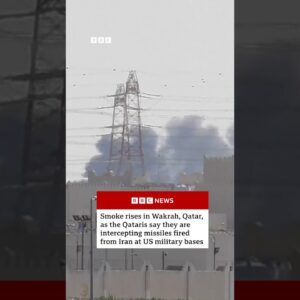 Smoke rises in Qatar as Qataris say missiles fired from Iran towards US military bases. #BBCNews