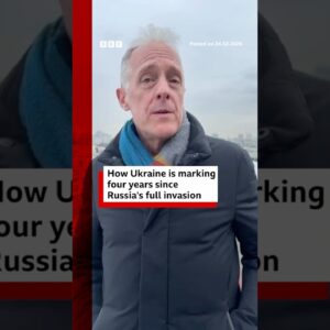 How Ukraine is marking four years since Russia’s full invasion. #UkraineWar #Russia #BBCNews