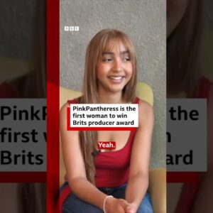 PinkPantheress is the first woman to win the Brit Award for Best Producer. #PinkPantheress #BBCNews