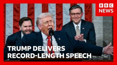 US President Trump delivers longest State of Union speech | BBC News