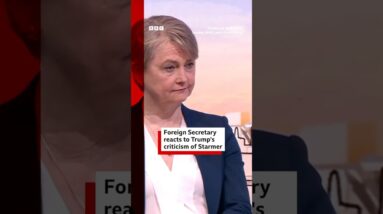 UK foreign secretary reacts to Trump's criticism of Starmer. #Trump #BBCNews