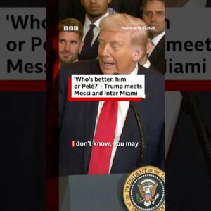 Lionel Messi and his Inter Miami team-mates met President Trump at the White House. #BBCNews