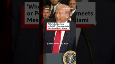 Lionel Messi and his Inter Miami team-mates met President Trump at the White House. #BBCNews