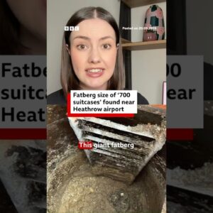 Fatberg size of ‘700 suitcases’ found near Heathrow airport. #Fatberg #Heathrow #BBCNews