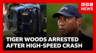 Tiger Woods charged with driving under influence after high speed car crash | BBC News