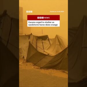 Gazans urged to shelter as sandstorm turns skies orange. #BBCNews