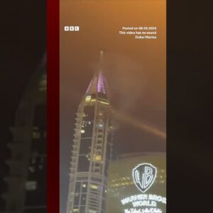 Dubai tower hit by debris from an “aerial interception”. #Dubai #Iran #MiddleEast #BBCNews