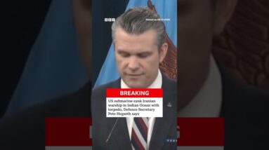 US submarine sank Iranian warship in the Indian Ocean with a torpedo, Pete Hegseth says. #BBCNews