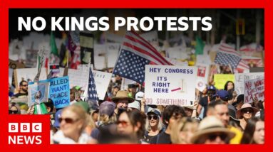 No Kings protesters across the US rally against Donald Trump | BBC News