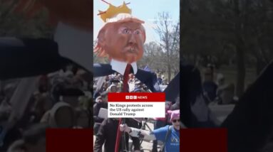 No Kings protesters across the US rally against Donald Trump. #NoKings #US #BBCNews