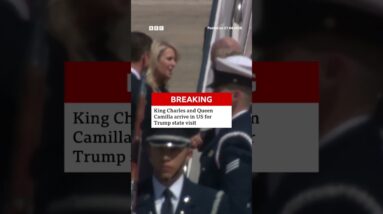 King Charles and Queen Camilla arrive in US for state visit. #Royals #BBCNews