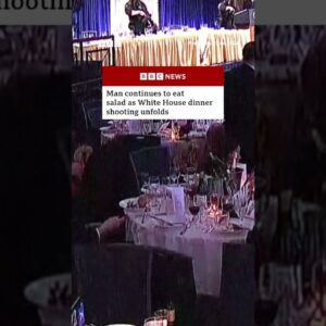 Man continues to eat salad as White House dinner shooting unfolds. #BBCNews