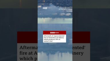Aftermath of 'unprecedented' fire at Australian oil refinery. #Australia #BBCNews