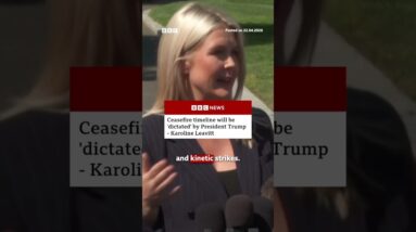 Ceasefire timeline will be 'dictated' by US President Donald Trump, says Karoline Leavitt. #BBCNews