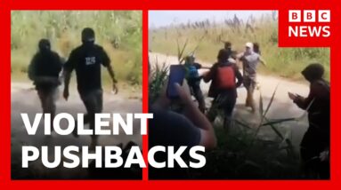 Greek police using masked migrants to forcibly push back other migrants | BBC News
