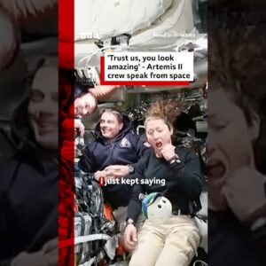 Artemis II crew describe 'breathtaking' views of Earth during space livestream. #Nasa #BBCNews