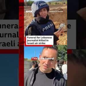 Funeral for Lebanese journalist killed in Israeli air strike. #Lebanon #Israel #BBCNews