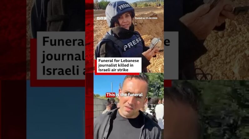 Funeral for Lebanese journalist killed in Israeli air strike. #Lebanon #Israel #BBCNews