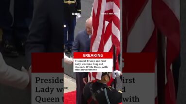 President Trump and First Lady welcome King and Queen to White House. #BBCNews