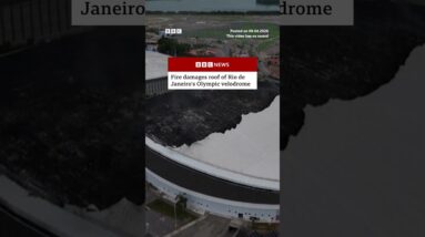 Fire damages roof of Rio's Olympic velodrome. #RiodeJaneiro #Brazil #Olympics #BBCNews