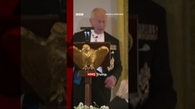 King Charles gifts US president WW2 submarine bell from ‘HMS Trump’. #DonaldTrump #BBCNews