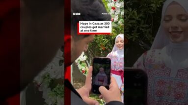 Hope in Gaza as 300 couples get married at one time. #BBCNews