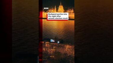 Thousands celebrated overnight after Viktor Orbán conceded defeat after 16 years. #Hungary #BBCNews