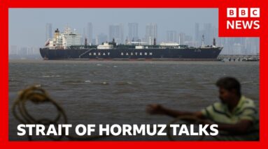 UK says Iran holding world economy 'hostage' with Hormuz attacks | BBC News