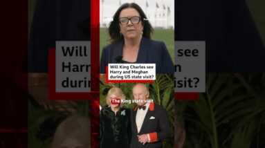 Will King Charles see Harry and Meghan during his US state visit? #RoyalFamily #BBCNews