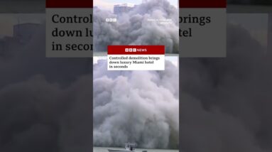 Luxury Miami hotel demolished to make way for larger building. #Miami #Demolition #USNews #BBCNews