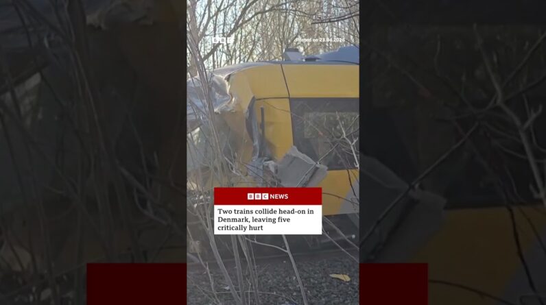 Two trains have collided head-on in Denmark, leaving five people critically hurt. #BBCNews