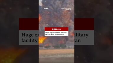 Huge explosion near military facility after strike in Iran. #IranWar #US #BBCNews